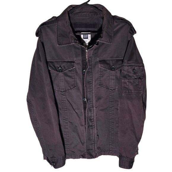 Vintage GAP Denim Long Sleeve Zip Up Cargo Jean Jacket - XL - Picture 1 of 8
